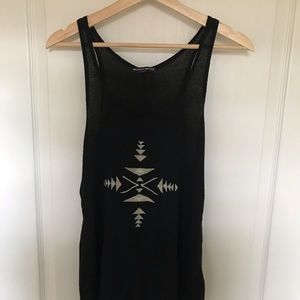 Brandy Melville black tank top with embroidery